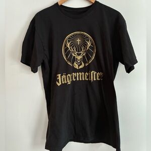 Jägermeister Black Tee with Gold Text